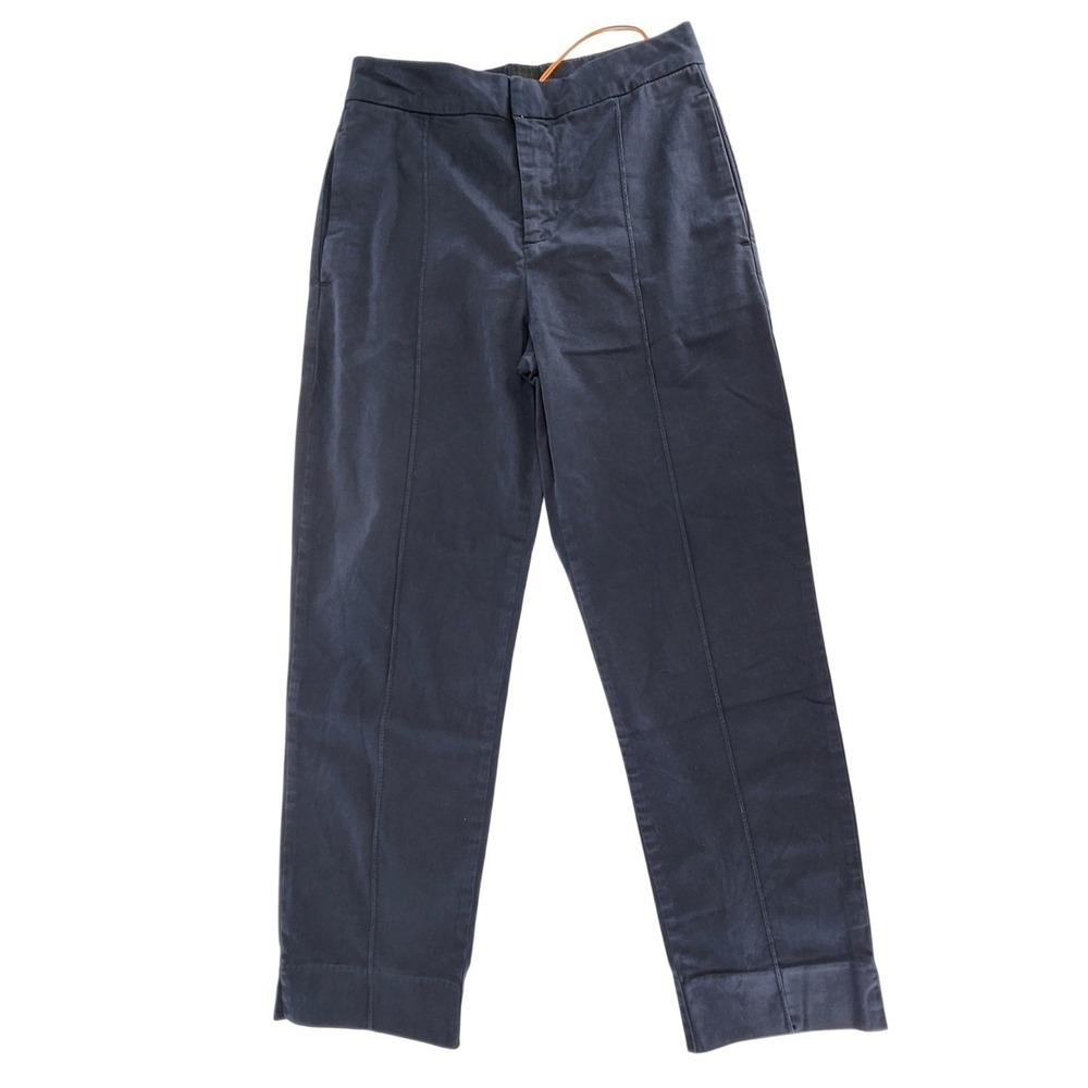 Hugo Boss Womens Navy Blue Tailored Cropped Trouser Pants Size 14 MSRP $128